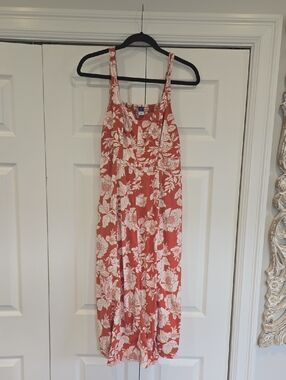 Old Navy Coral and White Floral Maxi Dress